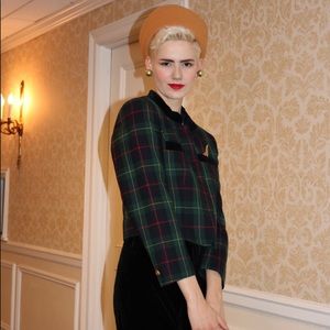 SOLD!! Vintage Schoolgirl Plaid Cropped Jacket